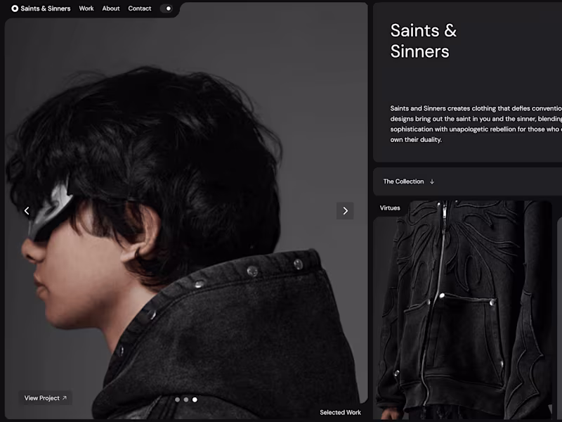 Cover image for Multi-page framer website for Saints and Sinners