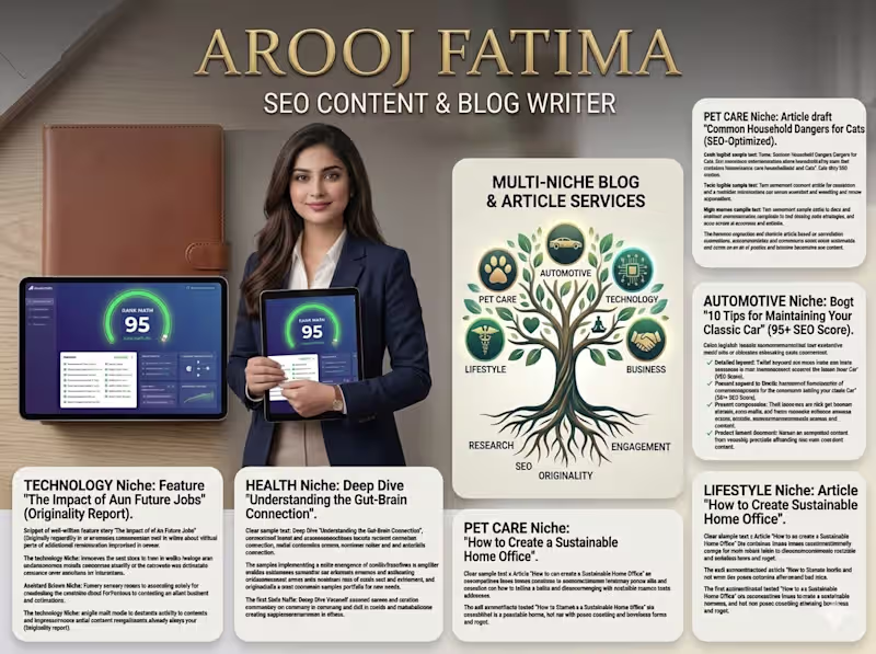 Cover image for Multi-Niche SEO Article Writing Service (Pet Care, Auto, Tech)