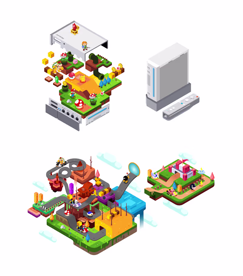 Cover image for Super Mario Bros Isometric Illustration Tribute