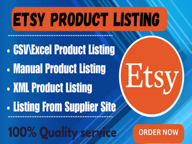 Cover image for I will do etsy product listings on your etsy store and manage 