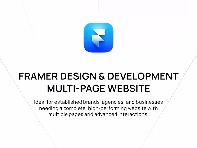 Cover image for Framer • Multi-Page Website Design & Development