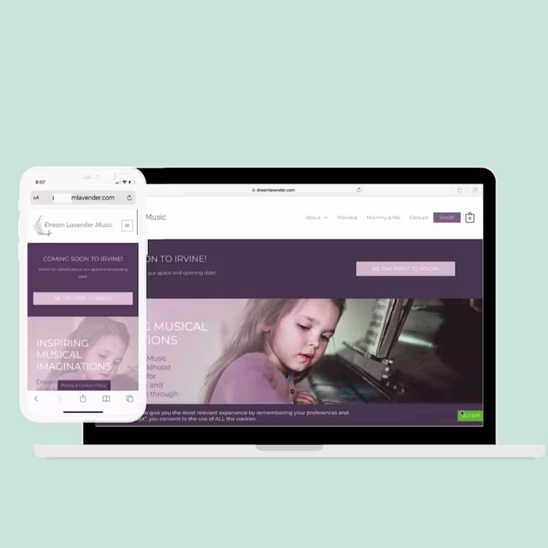 Cover image for Dream Lavender: Music Studio Website Design - Erica Neubauer