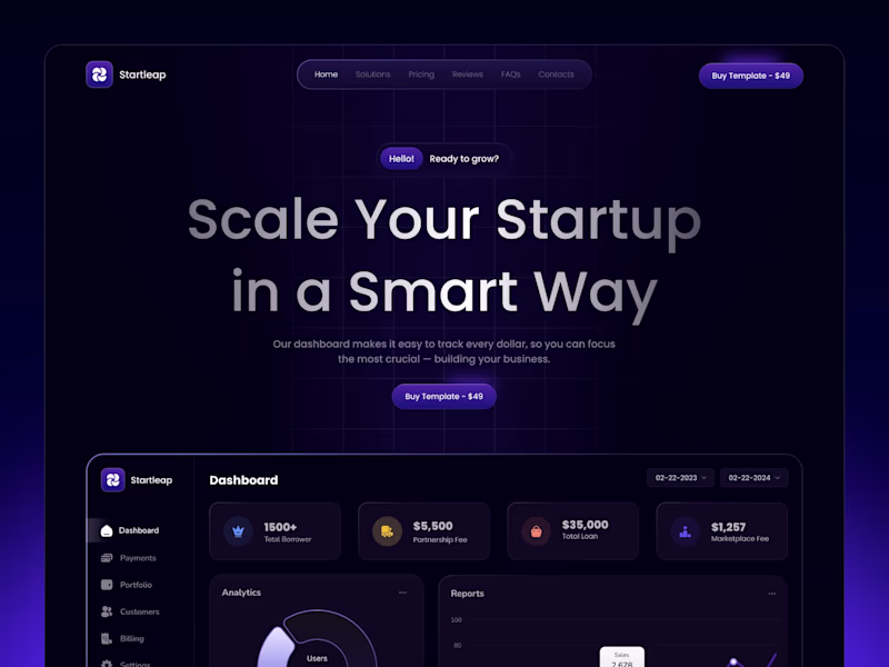 Cover image for Development of a corporate website for a SaaS product.