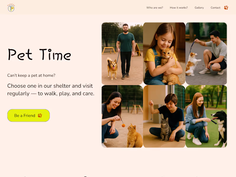 Cover image for Pet Time Promo Site Design