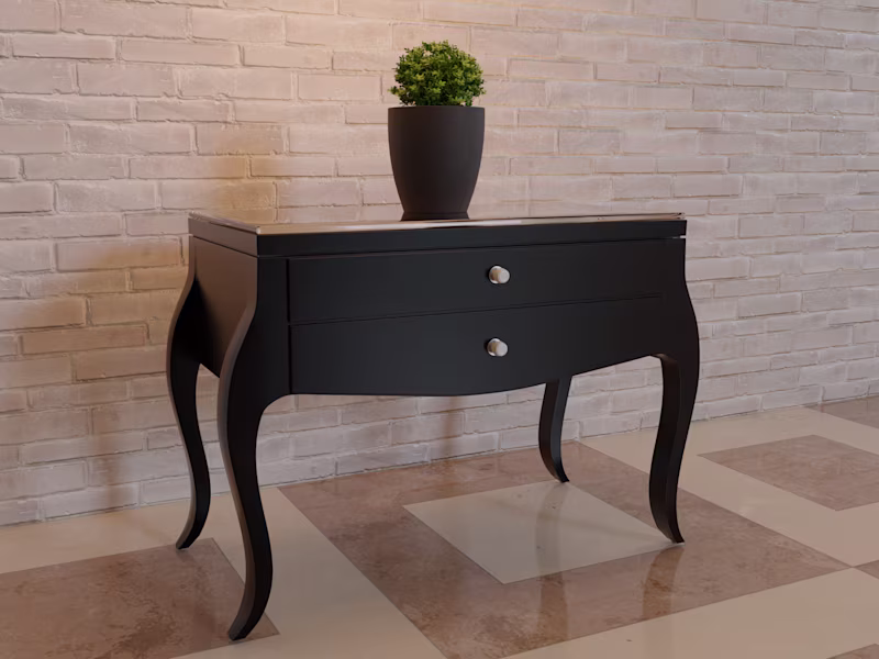 Cover image for 
BLACK MIRRORED CHEST, 2 DRAWER VDMF401