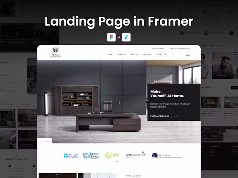 Cover image for Landing Page in Framer+Figma