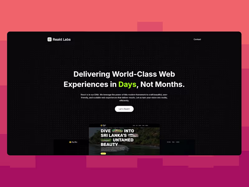 Cover image for Landing Page for ReaktLabs