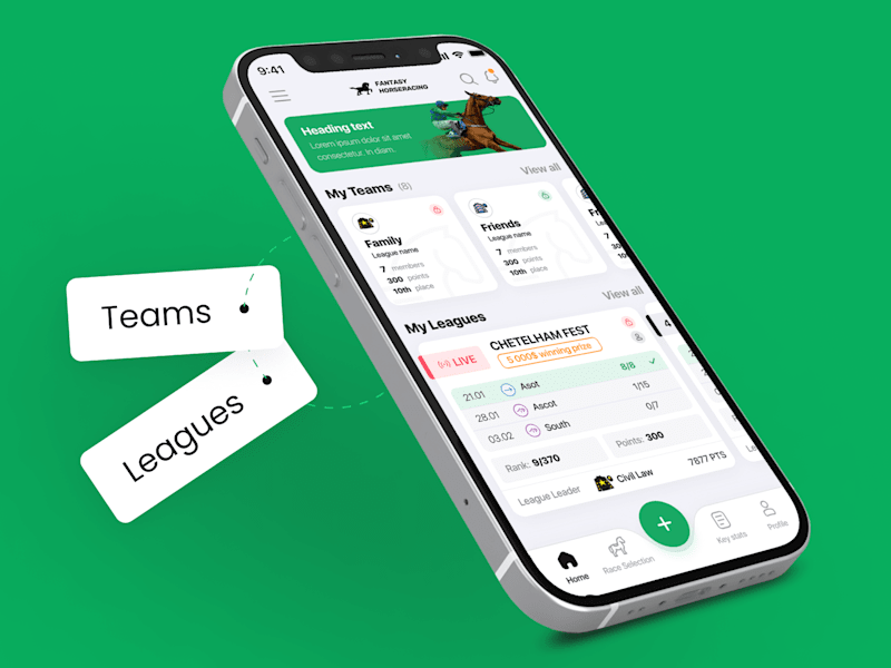 Cover image for Horse rasing mobile app UX/UI design