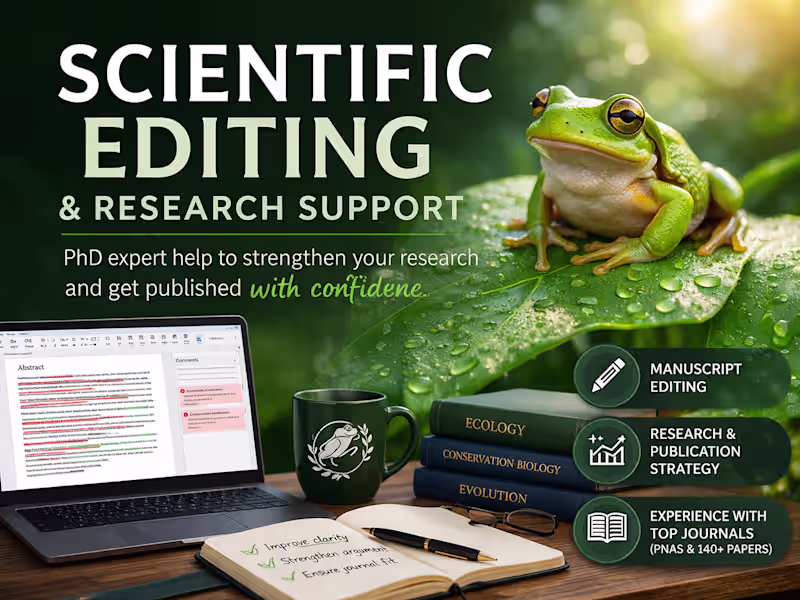 Cover image for Journal-Ready Scientific Editing | PhD, 140+ Publications