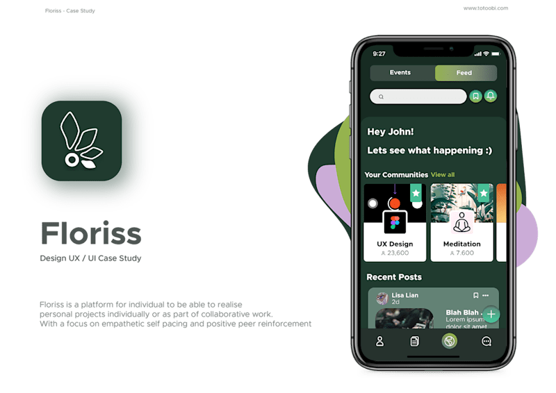 Cover image for Floriss | Reebok | Social & Projects concept app 