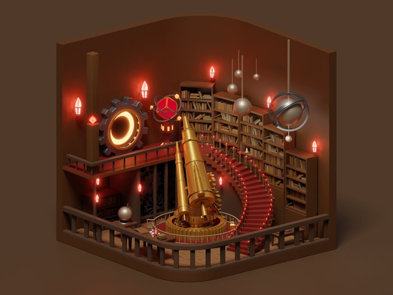 Cover image for Mystical 3D Library Scene