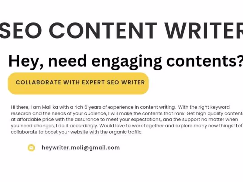 Cover image for Get creative SEO friendly blogs with assured quality writing. 