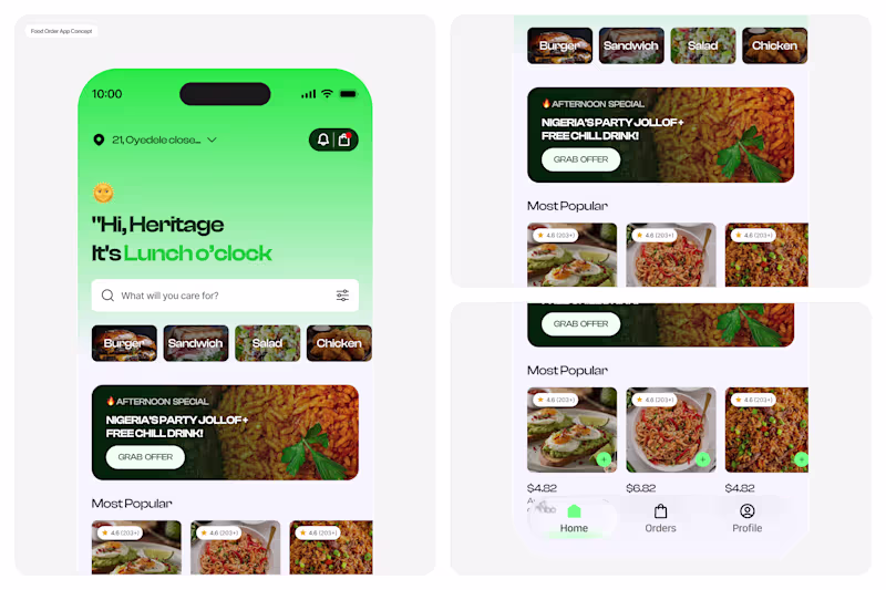 Cover image for Food Ordering App Concept