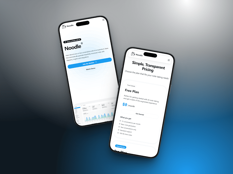Cover image for Noodle Landing Page Design