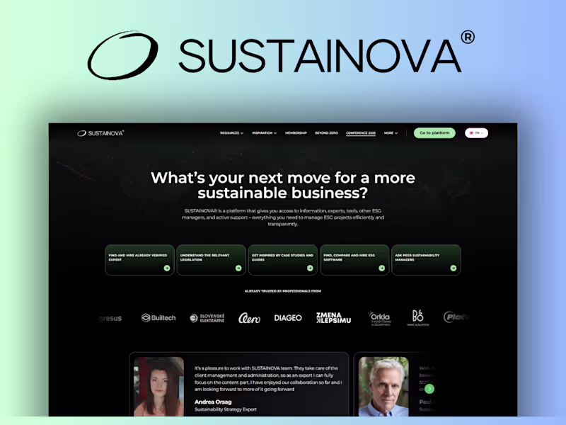Cover image for Sustainova Website Design & Development