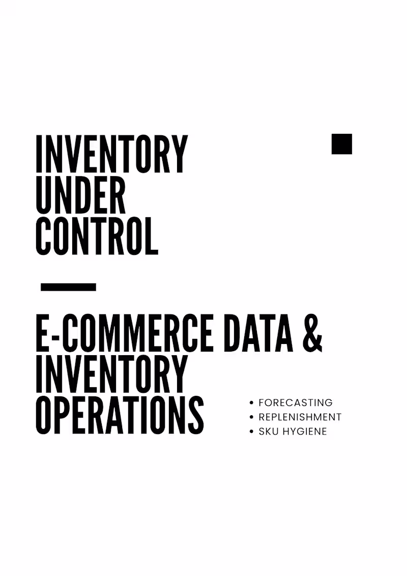 Cover image for E-commerce Data & Inventory Operations