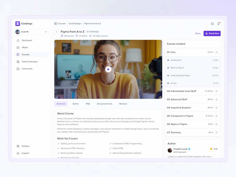 Cover image for Codelingo: E-learning Platform - Product Design 