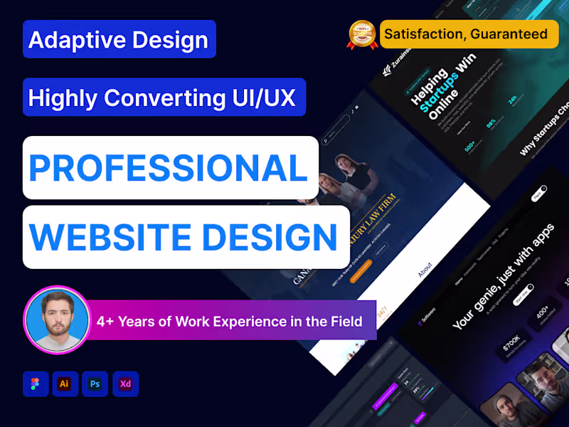 Cover image for Figma Expert, Landing Page, Website Design, UI/UX Design.
