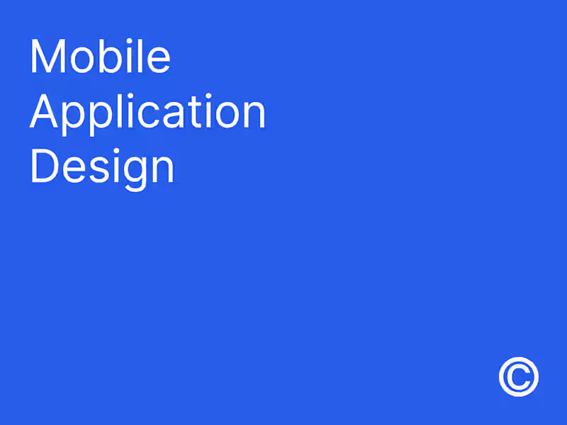 Cover image for Mobile Application Design