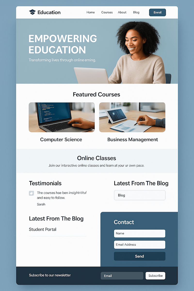 Cover image for Education Website Development for Online Learning Platform