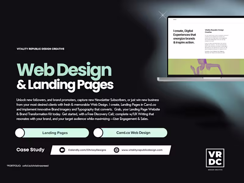 Cover image for VRDC: Web Design, Carrd.co Landing Page 