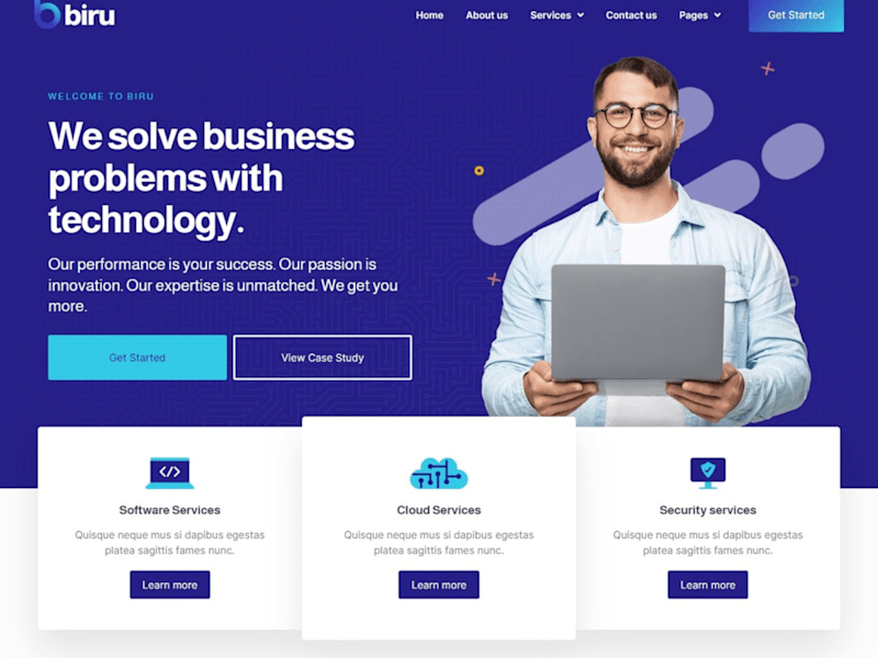 Cover image for Webflow design project, Biru.com