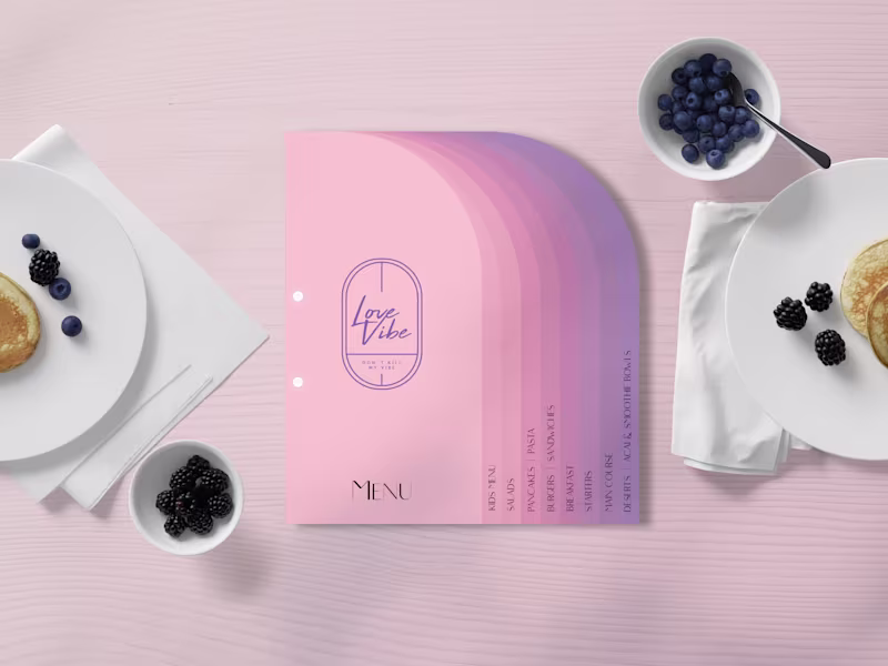 Cover image for Love Vibe Cafe | MENU RE-DESIGN