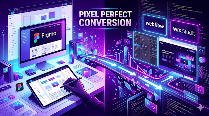 Cover image for Pixel-Perfect Figma to Webflow or Wix Studio Conversion