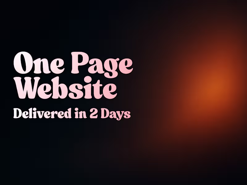 Cover image for OnePage Website (2 days)