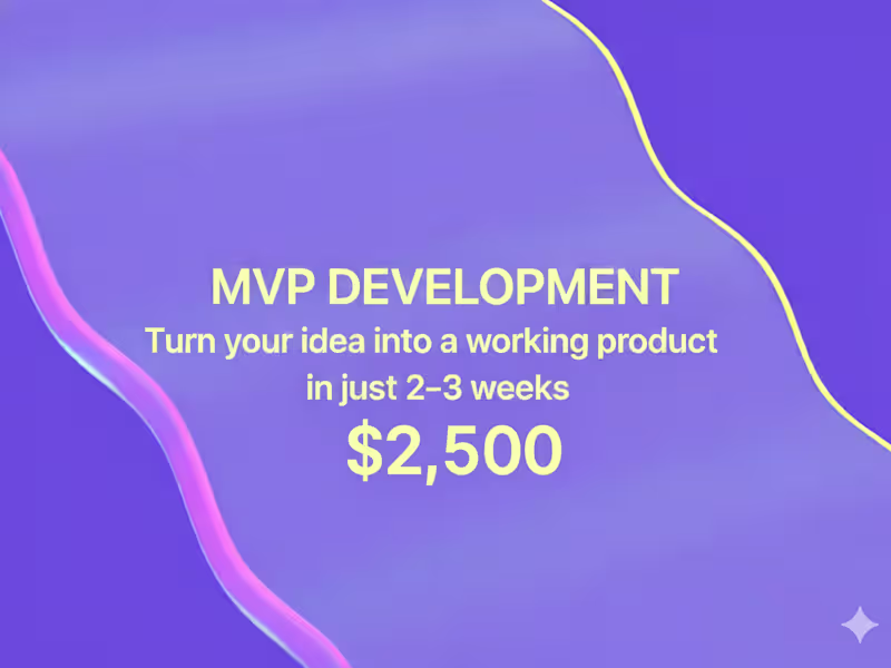Cover image for End-to-End MVP Development for Founders