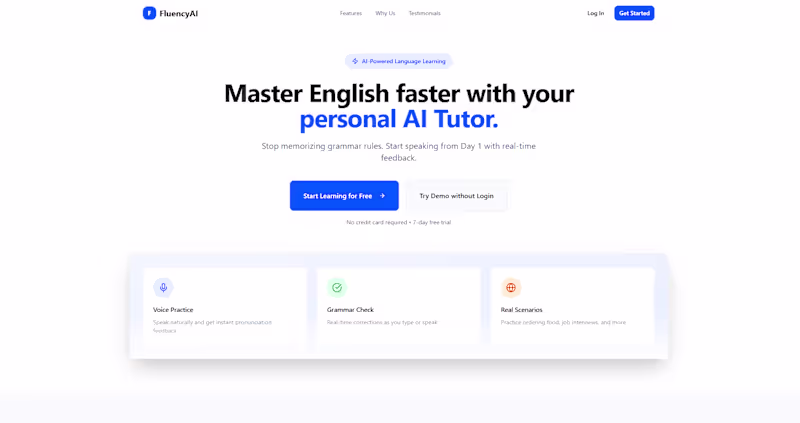 Cover image for FluencyAI | AI Language Tutor PlatformONYX | SaaS Portfolio ...