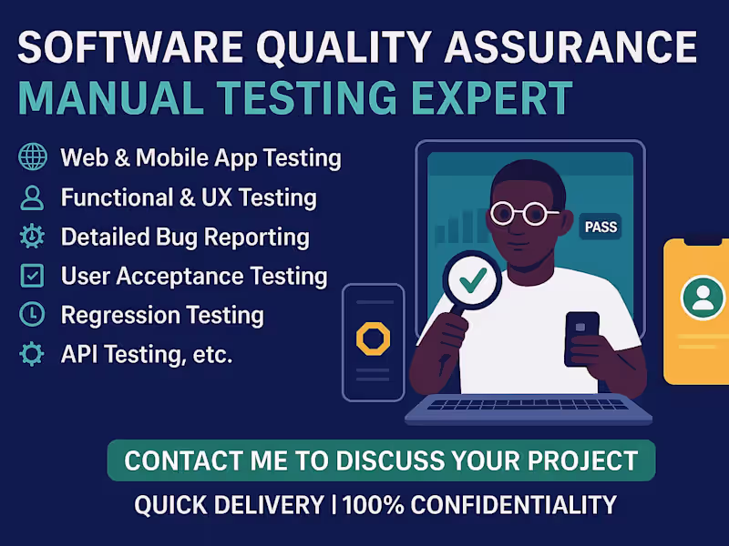 Cover image for Comprehensive Manual QA Testing & Bug Reporting