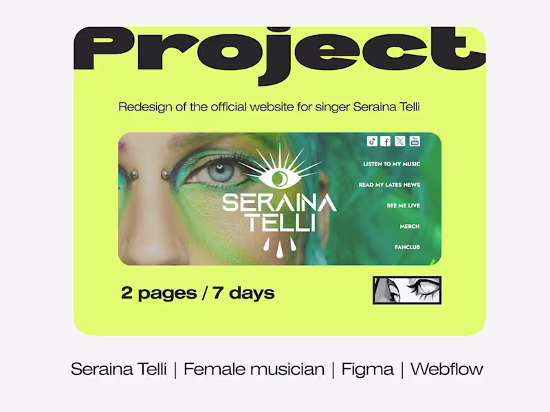 Cover image for Seraina Telli | Female musician | Figma | Webflow