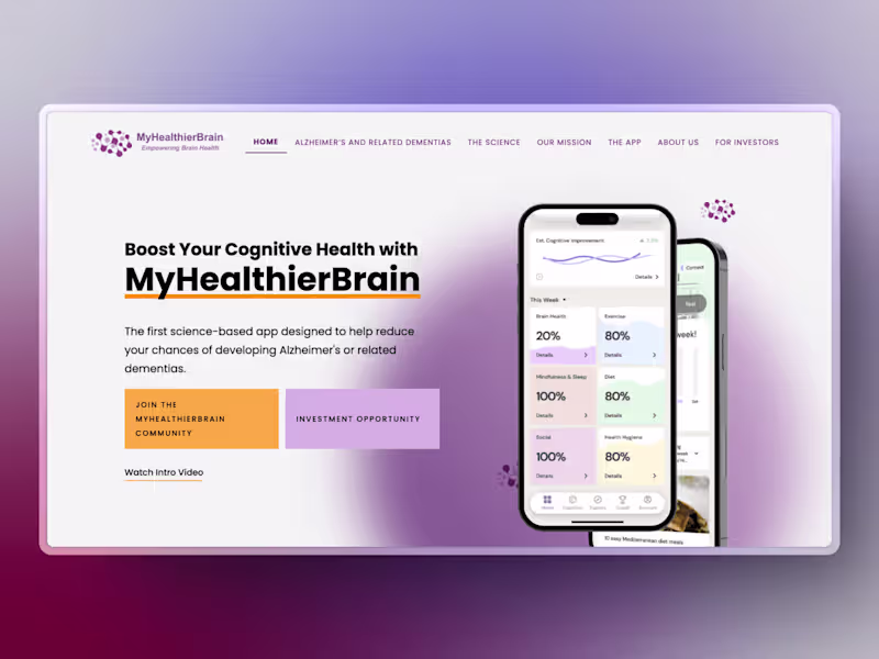 Cover image for MyHealthierBrain | Webflow Website