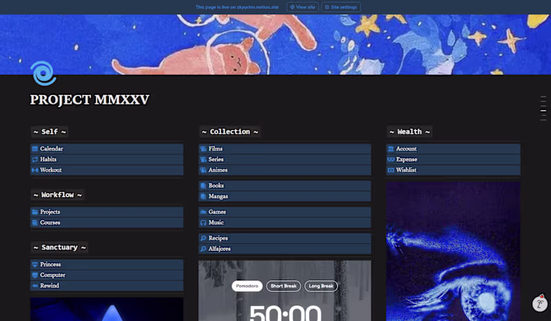 Cover image for My Notion Dashboard for Personal