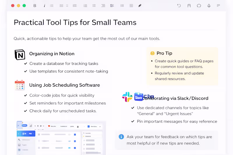 Cover image for Practical Tool Tips for Small