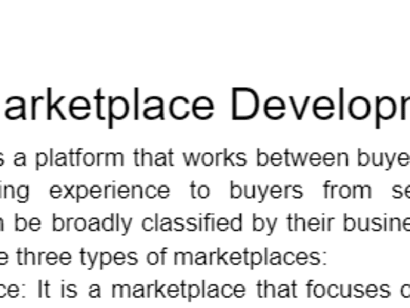 Cover image for Online - Marketplace Development 