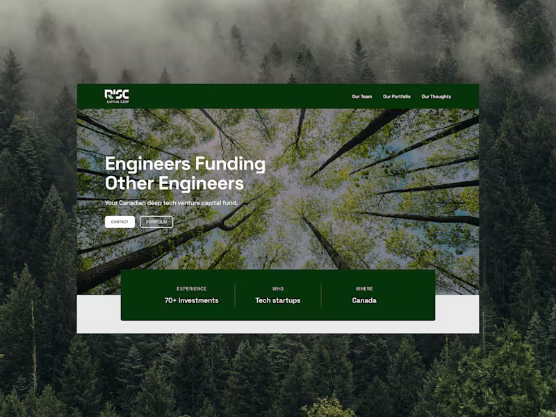 Cover image for Website design for a VC firm