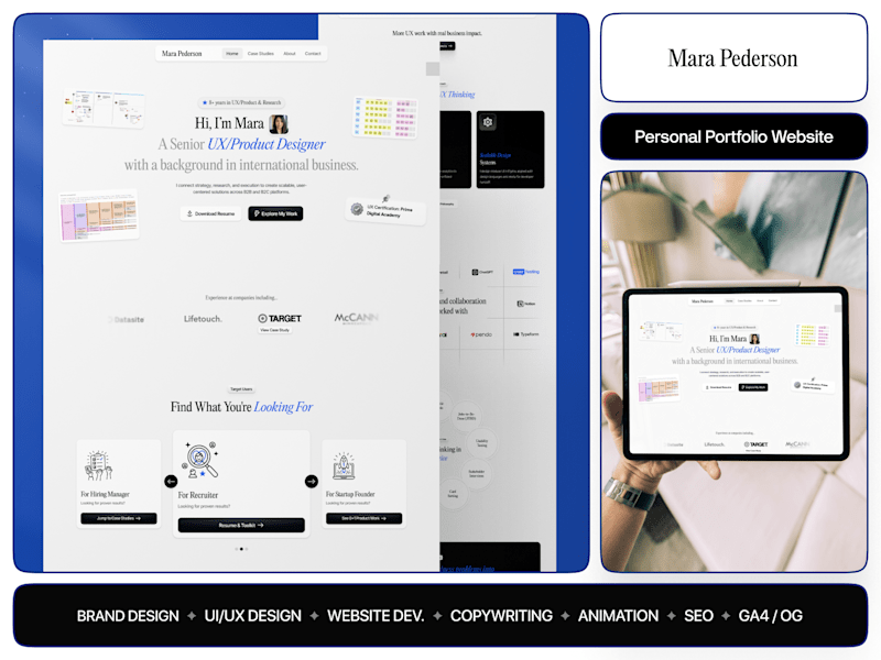 Cover image for Mara — A Personal Portfolio Website for a UI/UX Product Designer