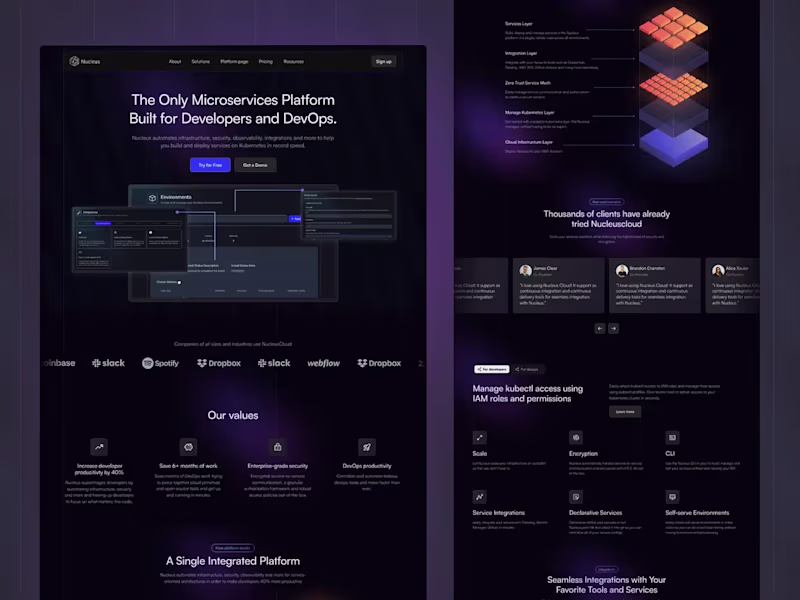 Cover image for Nucleus Cloud: Dark Mode UI & Illustration Redesign

