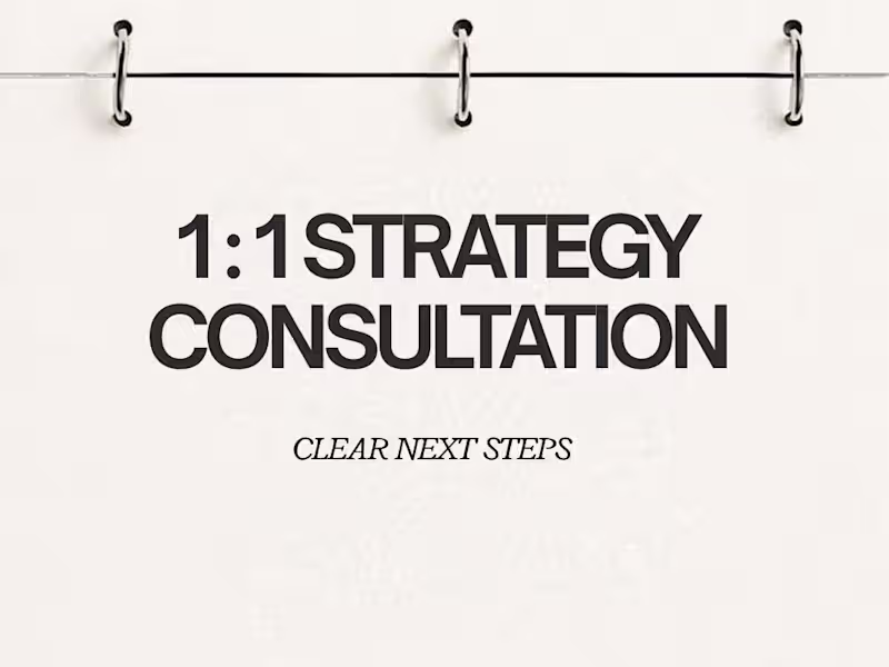 Cover image for 1:1 STRATEGY CONSULTATION