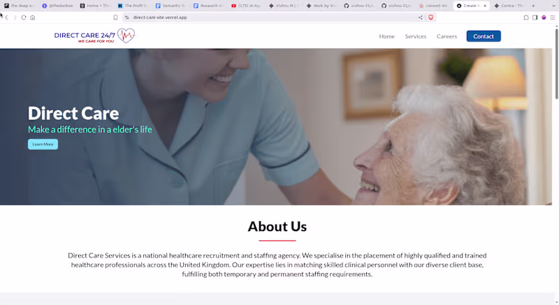 Cover image for Direct Care Services Website Development