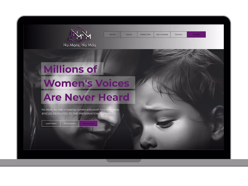 Cover image for No More, No Más Re-Branding & Custom Non-Profit Web Design