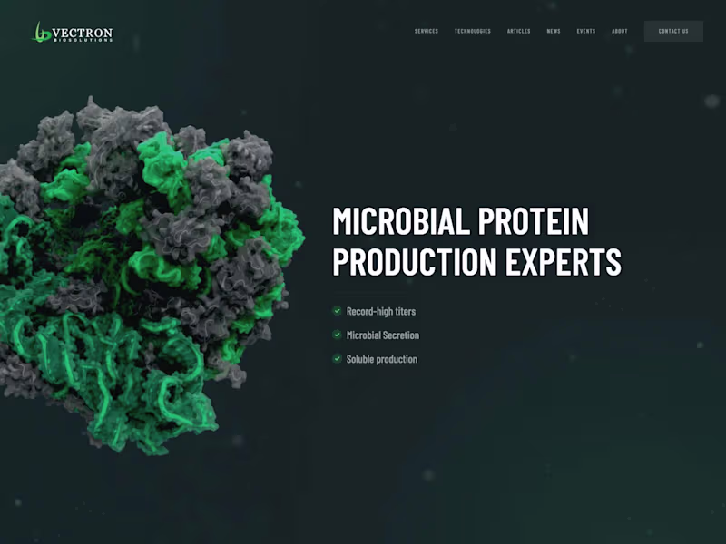 Cover image for Vectron Biosolutions - Microbial Protein Production Experts