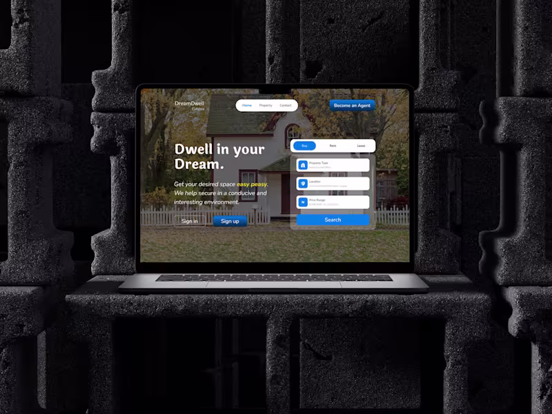 Cover image for DreamDwell Estate Rental Property Website Design (Multi Pages)