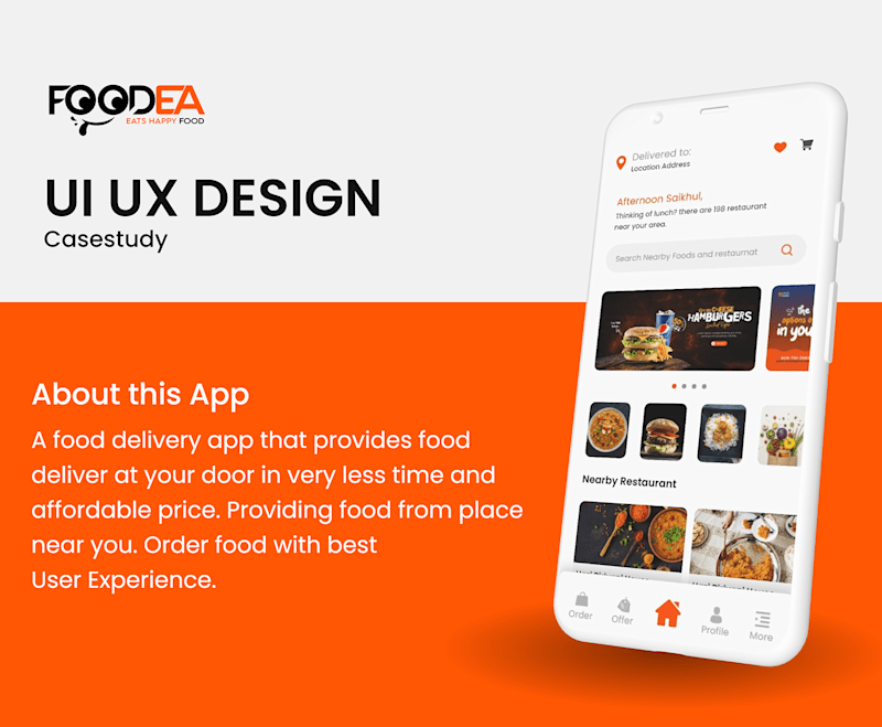 Cover image for FOODEA | Food Delivery App UX/UI Design | Case Study :: Behance