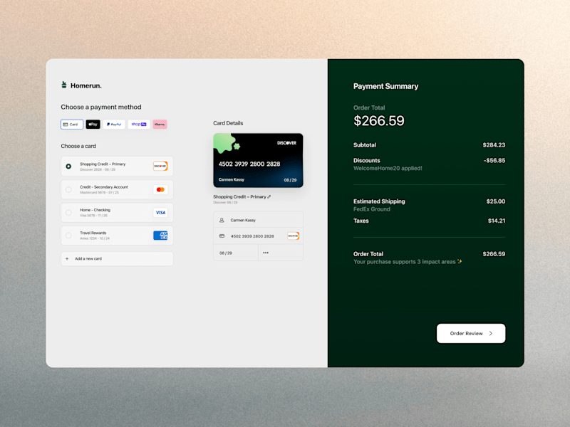 Cover image for Credit Card Checkout • Web Transaction UI