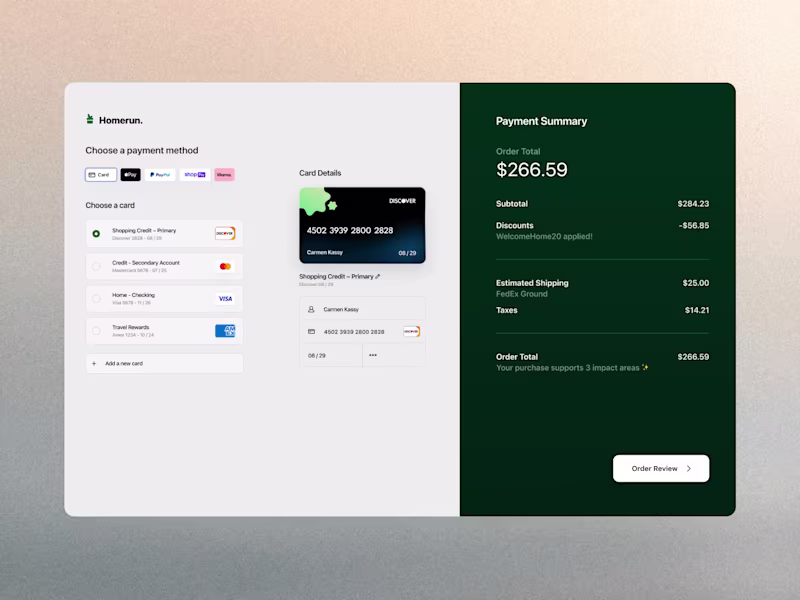 Cover image for Credit Card Checkout • Web Transaction UI