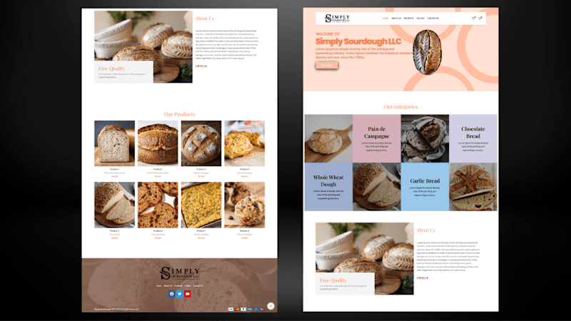 Cover image for Bakery Website Design | pastel color web design