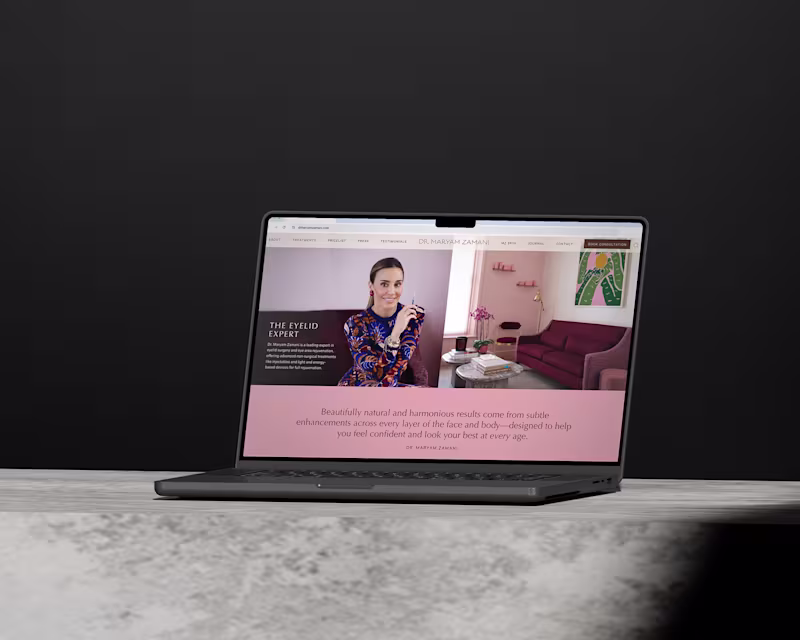 Cover image for Luxury Medical Aesthetics Website for Dr. Maryam Zamani